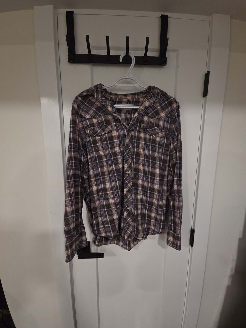 WindRiver Plaid Long Sleeve Button Up Shirt Size S Brown Blue